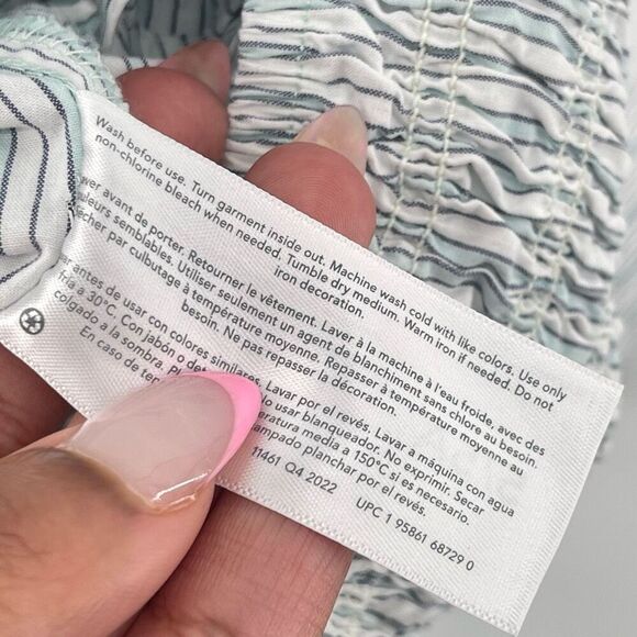 Carter’s Girls Blue Striped Smocked 100% Cotton Sleeveless Jumpsuit Size 5 - Picture 13 of 14